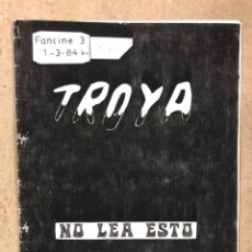 Revistas de música: TROYA N° 3 (BARCELONA 1984). HISTÓRICO FANZINE ORIGINAL; ODIO SOCIAL, SHIT S.A., GRITO ACUSADOR,