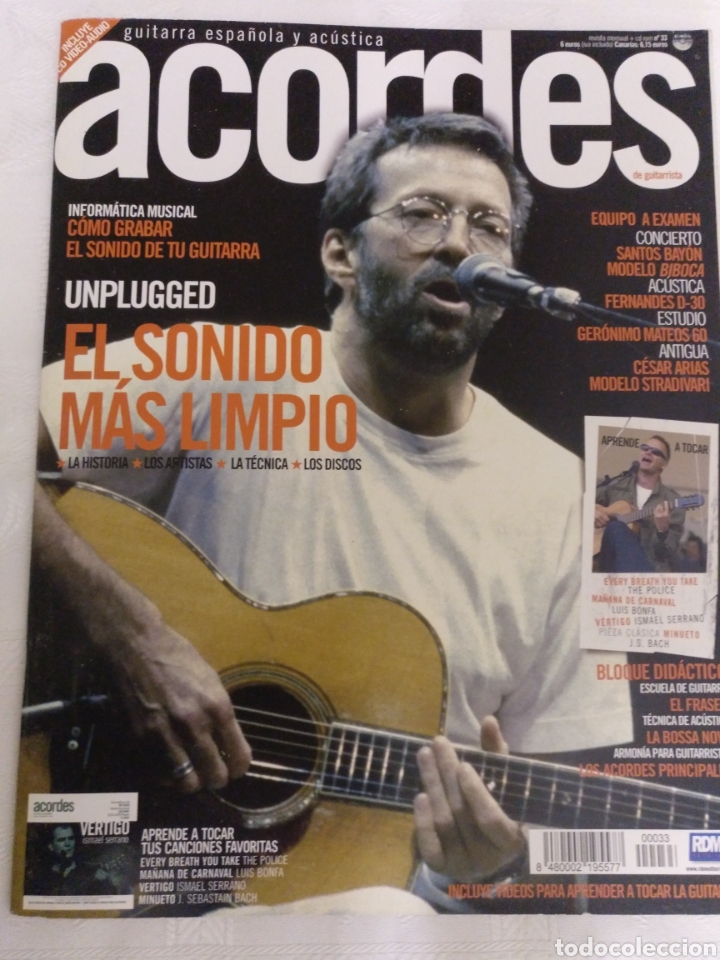 Magazines de musique: ACORDES DE GUITARRISTA N. 33.UNPLUGHED, ETC