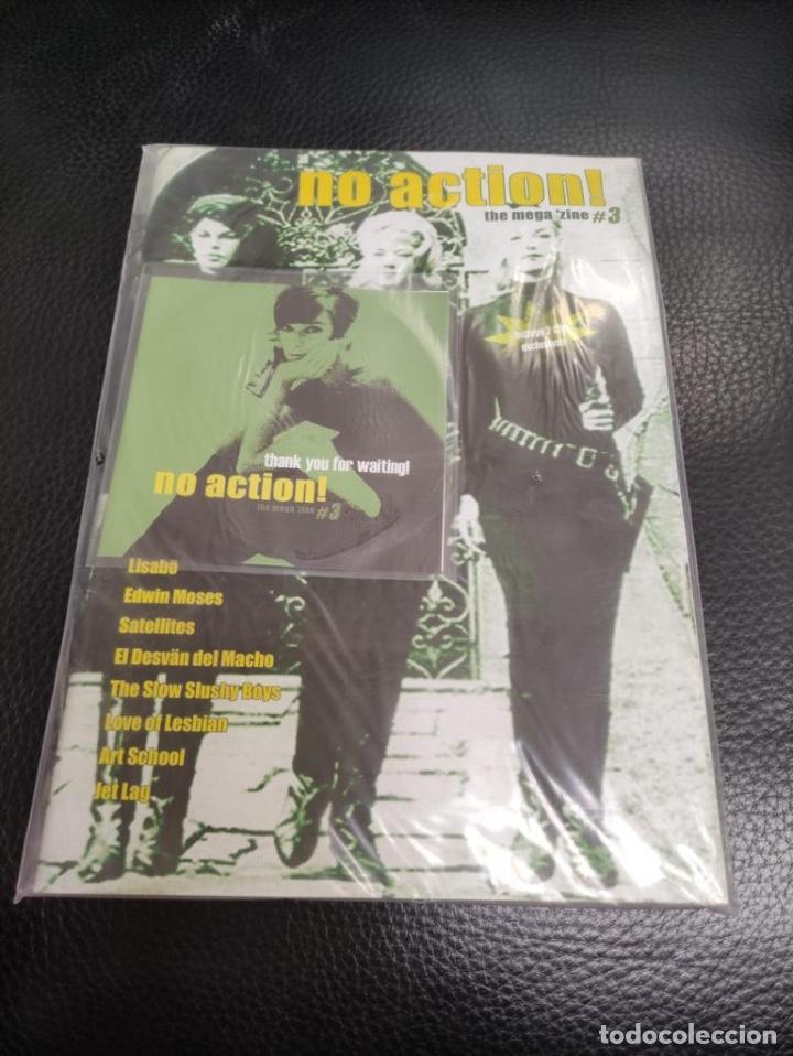 Riviste di musica: NO ACTION ! THE MEGA 'ZINE N&ordm; 3 (CON 2 CDS) LISABO, SATELLITES, LOVE OF LESBIAN, JET LAG, ART SCHOOL