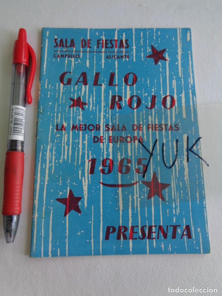 Magazines de musique: REVISTA DE LA SALA DE FIESTAS GALLO ROJO DE CAMPELLO 1965 LUIS AGUILE - LOLA FLORES -VICKI LAGOS ...
