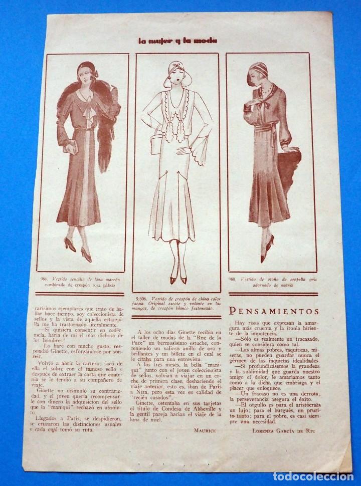 Music magazines: HOJA DE LA REVISTA DE MODA A&Ntilde;OS 30: LA MUJER Y LA MODA. AL DORSO PARTITURA FOX-TROT.SALOME