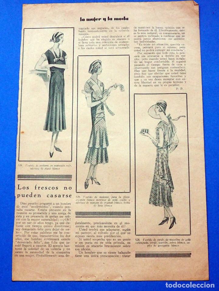 Music magazines: HOJA DE LA REVISTA DE MODA A&Ntilde;OS 30: LA MUJER Y LA MODA. AL DORSO PARTITURA PERICON. DONAIRES DE MAJA