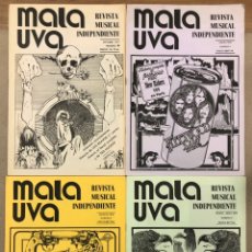 Revistas de música: MALA UVA REVISTA MUSICAL INDEPENDIENTE N° 0, 1, 2 Y 3 (1977/78). LOTE CON LOS 4 PRIMEROS NÚMEROS.