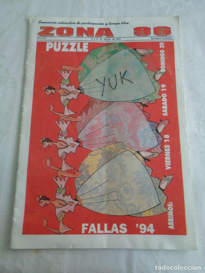 Magazines de musique: ZONA 96- LA REVISTA-DISCOTECAS-RUTA DEL BAKALAO-VALENCIA- PUZZLE- SPOOK... N&ordm;10 -FALLAS 1994 -RARA