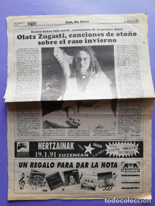 Magazines de musique: BAT BI HIRU EGIN DICIEMBRE 1991 OLATZ ZUGASTI DESORDEN GILLAN SALA TXIBISTO