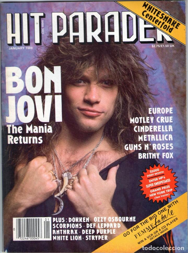 Music magazines: REVISTA - HIT PARADER - N&ordm; 292 - ENERO DE 1989 - EN INGL&Eacute;S - BON JOVI - EUROPE - METALLICA...