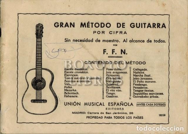 Music magazines: F. F. N. Gran m&eacute;todo de guitarra por cifra. Sin necesidad de maestro. Al alcance de todos