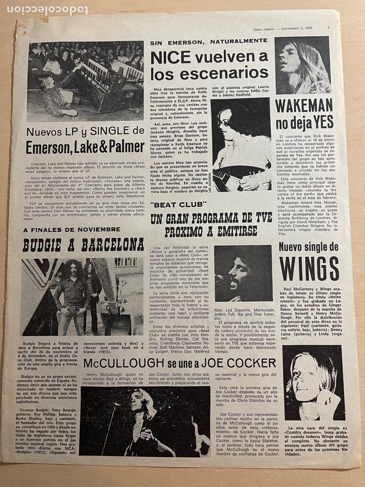 Music magazines: CLIPPING - WINGS ( Beatles ) - YES - ELP -NICE