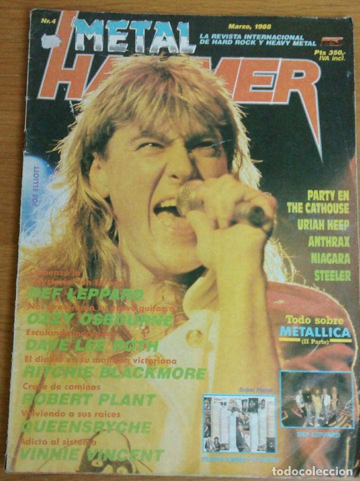 METAL HAMMER 4 MARZO 1988 OZZY DEF LEPPARD ANTHRAX HARDCORE METALLICA (Música - Revistas, Manuales y Cursos)