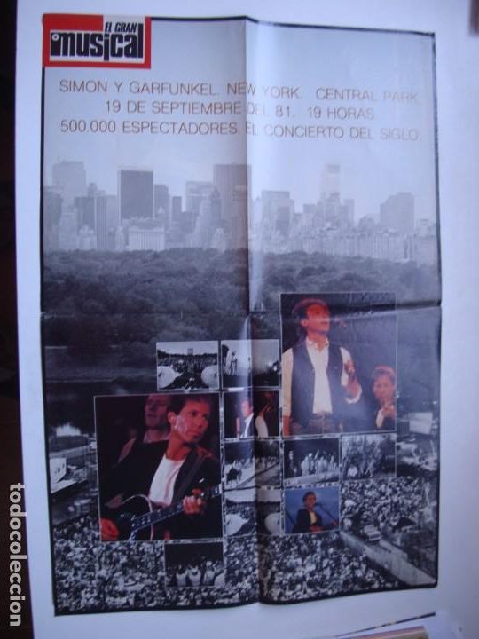 Magazines de musique: SIMON AND GARFUNKEL POSTER EL GRAN MUSICAL 57x40 cm - CONCIERTO NEW YORK CENTRAL PARK