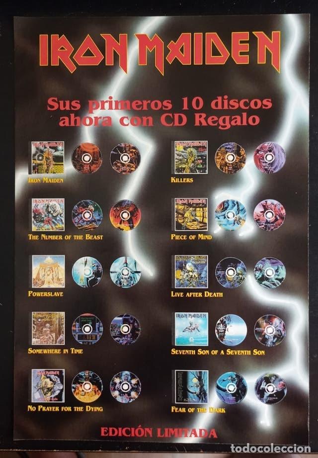 Revistas de m&uacute;sica: IRON MAIDEN HOJA PROMO REVISTA MAS ENTREVISTAS