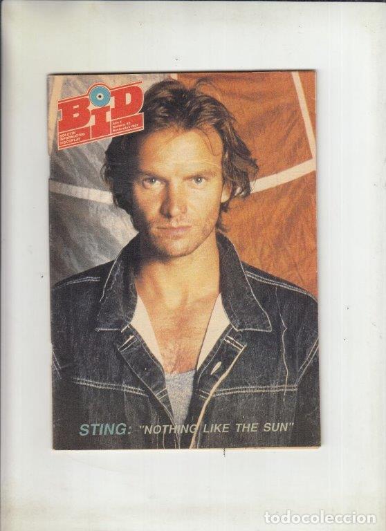 Musikzeitschriften: REVISTA BID N&ordm; 43 A&Ntilde;O 1989. BOLETIN INFORMATIVO DISCOPLAY. STING: NOTHINIG LIKE THE SUN.