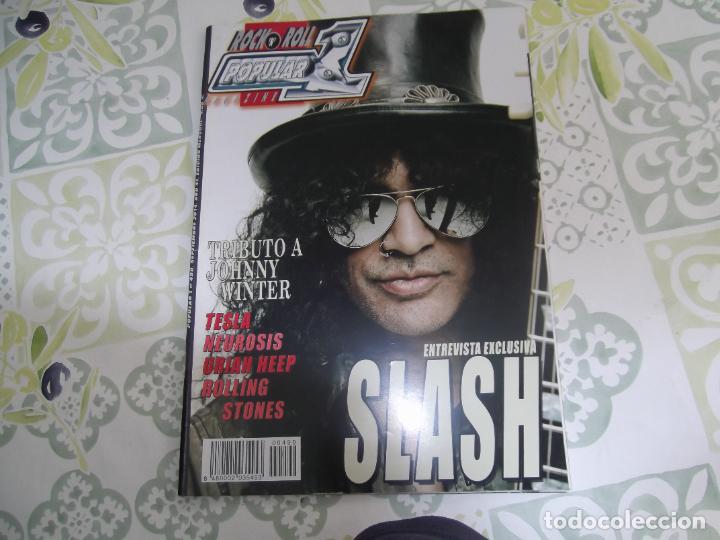 Revistas de m&uacute;sica: popular 1 n&ordm; 490, slash, johnny winter, neurosis, uriah heep, tesla, rolling stone, rosendo