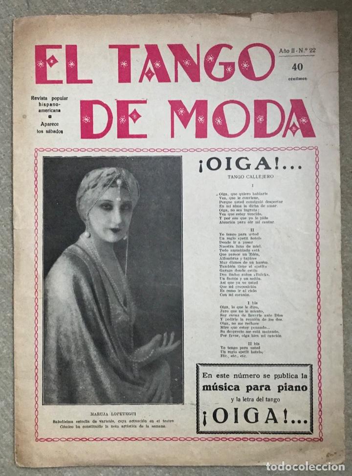 Music magazines: El Tango de Moda - Revista popular Hispano Americana - A&ntilde;o II - N&deg; 22 (Barcelona, 2 de Marzo 1929)