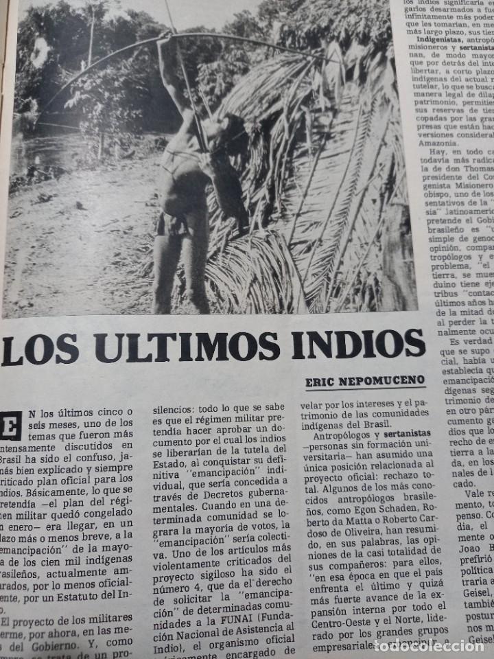 Music magazines: BRASIL, LAS ULTIMAS TRIBUS INDIAS EN PELIGRO. 3 PAGINAS RECORTE DE TRIUNFO AGOSTO 1979