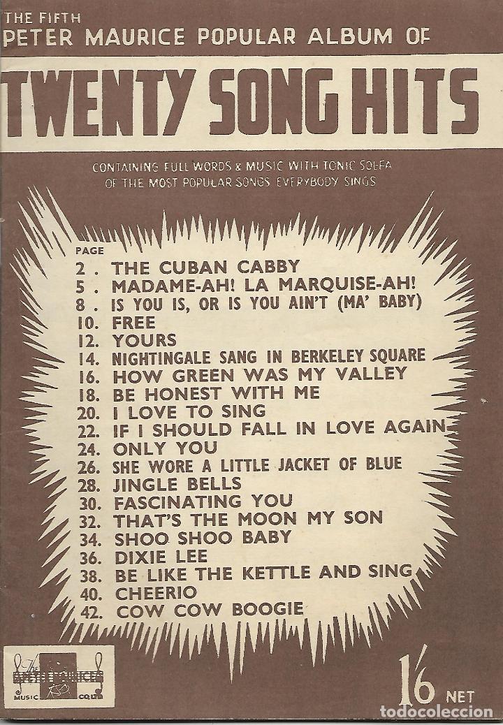 Revistas de m&uacute;sica: TWENTY SONG HITS (Quinto &aacute;lbum popular de Peter Maurice)