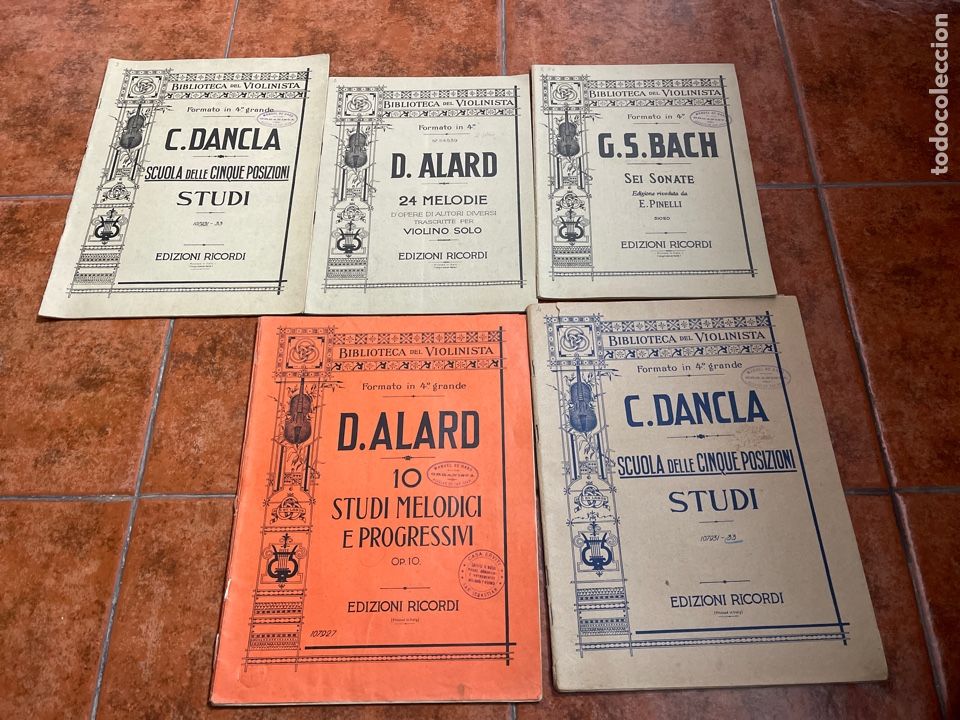 Music magazines: Lote de 6 libros de la biblioteca del violinista Ediciones Ricordi 1918