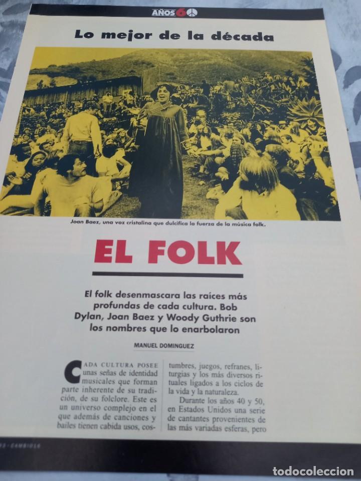 Music magazines: LO MEJOR DEL FOLK DE LOS A&Ntilde;OS 60. SEPARATA 4 PAGINAS CAMBIO 16, MAYO 1993