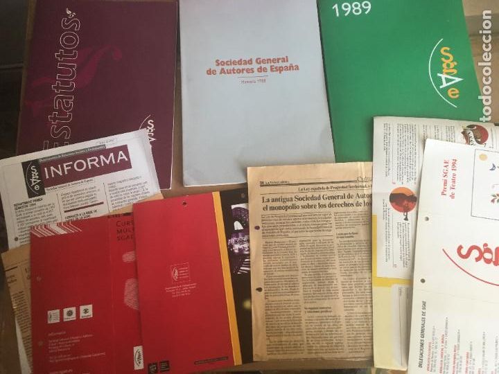 Magazines de musique: SGAE lote libros memorias publicidad programas y recortes a&ntilde;os 80 y 90