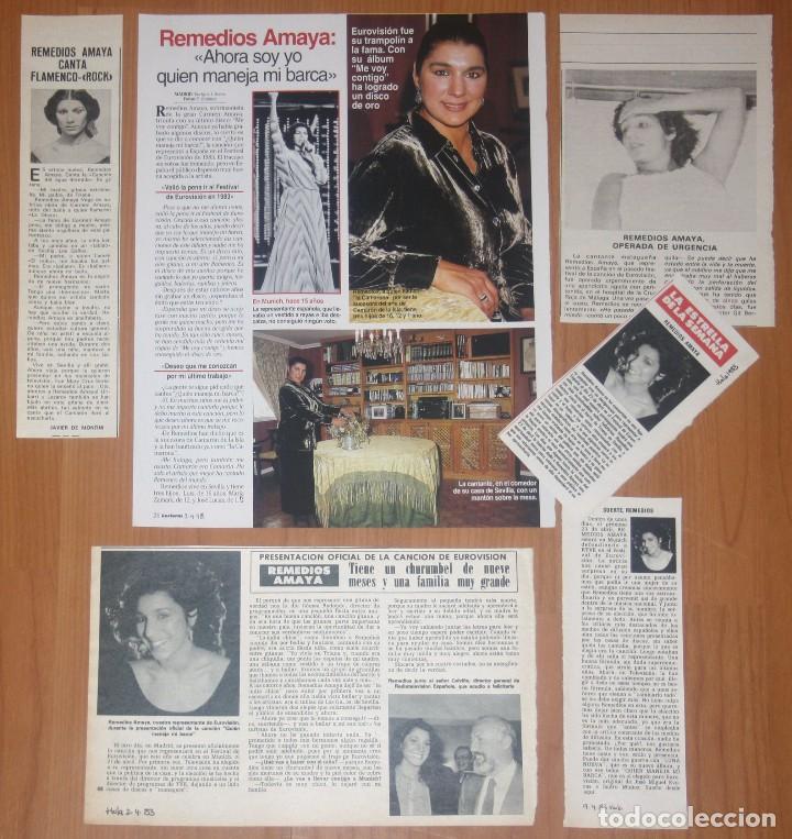Revistas de m&uacute;sica: REMEDIOS AMAYA lote prensa 1980s/90s fotos Eurovision 1983 Gypsy Flamenco