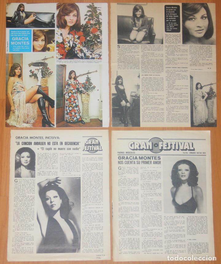 Music magazines: GRACIA MONTES lote de prensa 1970s fotos clippings cantante folcl&oacute;rica copla recortes revistas