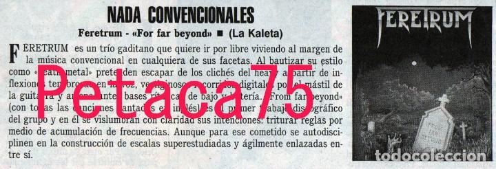 Revistas de m&uacute;sica: FERETRUM - FROM FAR BEYOND - CRITICA (RECORTE PERIODICO)