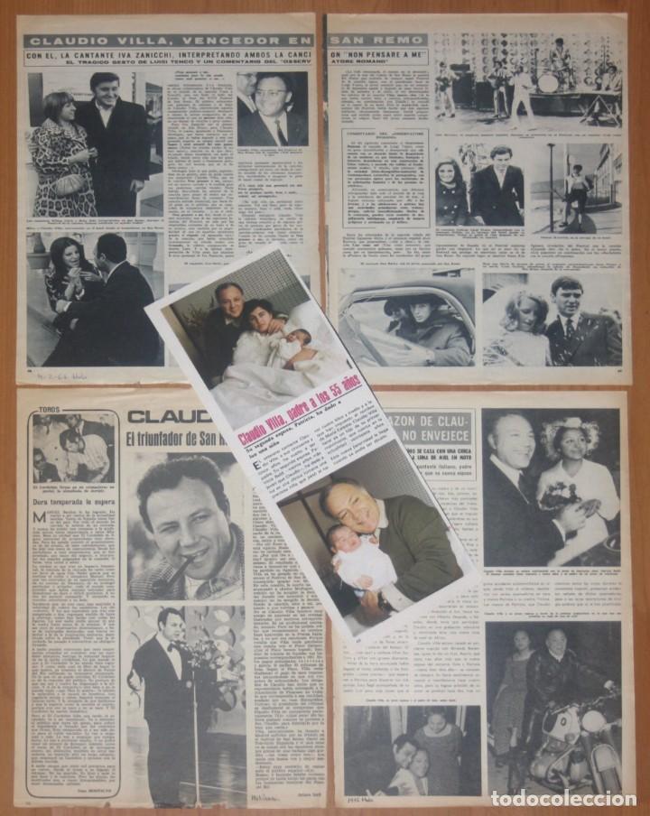 Music magazines: CLAUDIO VILLA lote prensa spain clippings 1960s/80s magazine articles italia singer san remo