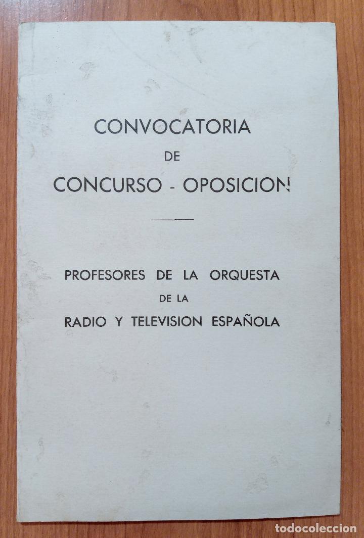 Music magazines: CONVOCATORIA DE CONCURSO-OPOSICION PROFESORES DE LA ORQUESTA DE LA RADIO Y TELEVISI&Oacute;N ESPA&Ntilde;OLA