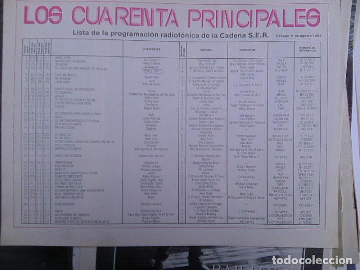 Magazines de musique: Lista 40 Principales + lista superventas singles - El Gran Musical - Agosto 1983 -