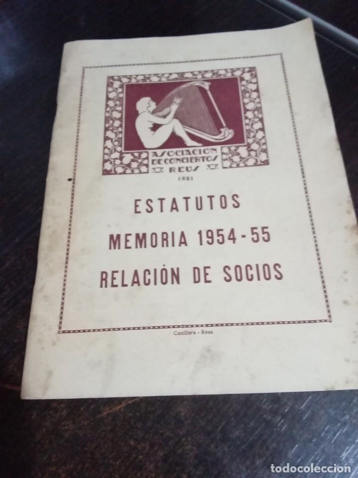 Magazines de musique: Asociacion de conciertos. Reus.Estatutos memoria 1954-55.