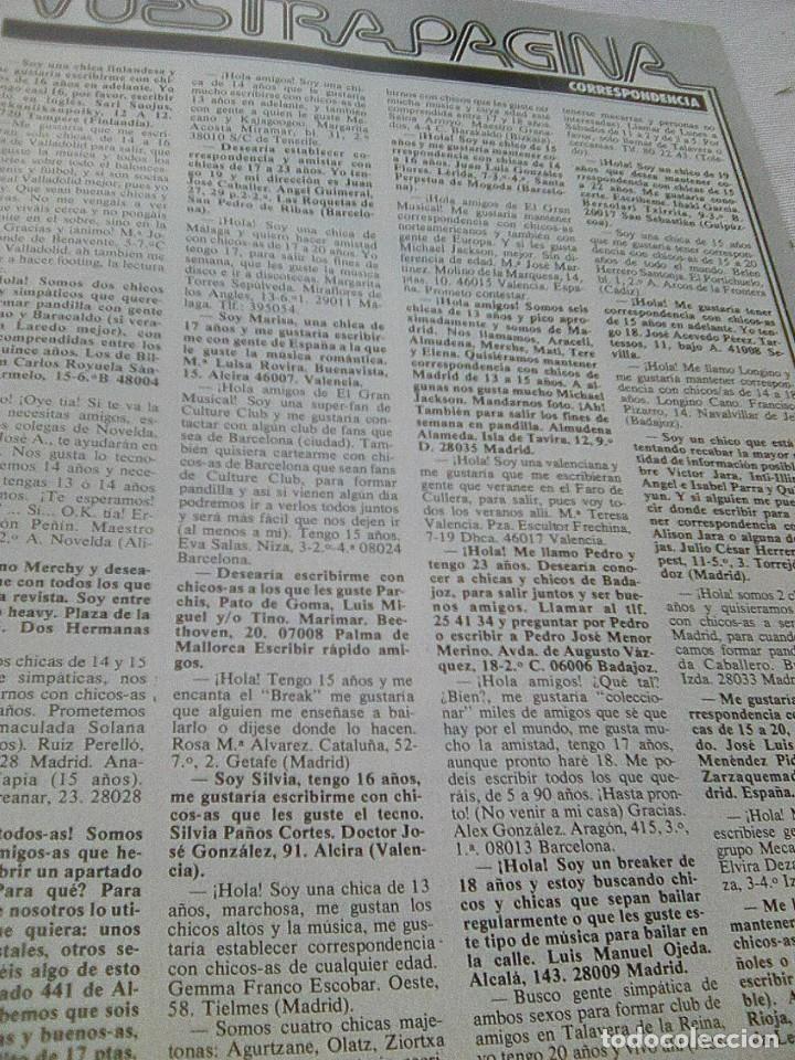 Music magazines: Vuestra p&aacute;gina - El Gran Musical - secci&oacute;n correo lectores - 1984 -