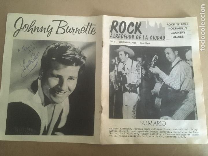 Music magazines: rock alrededor de la ciudad revista original 1985 n&ordm; 6 con autografo de johnny burnette
