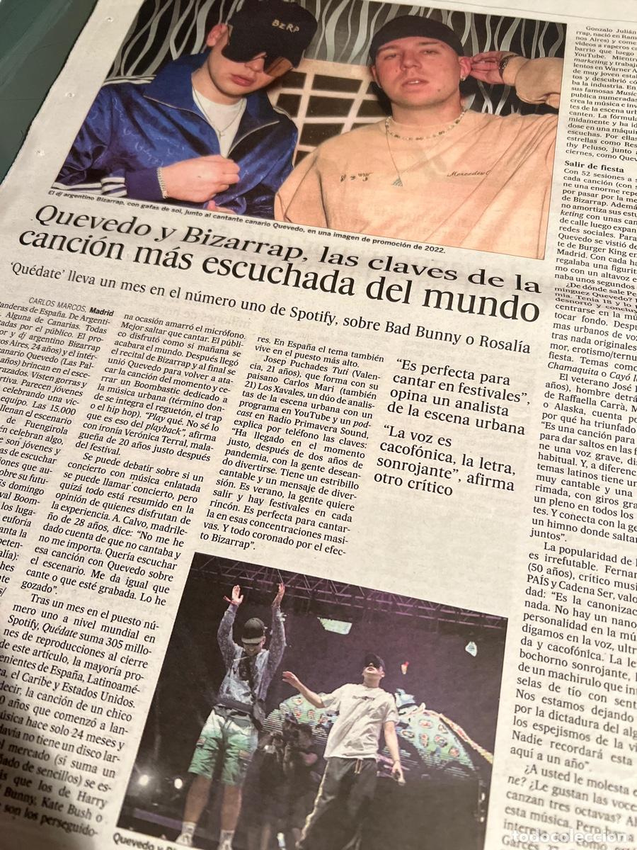 Revistas de m&uacute;sica: QUEVEDO y BIZARRAP. &rdquo;Qu&eacute;date&rdquo;. Spotify.