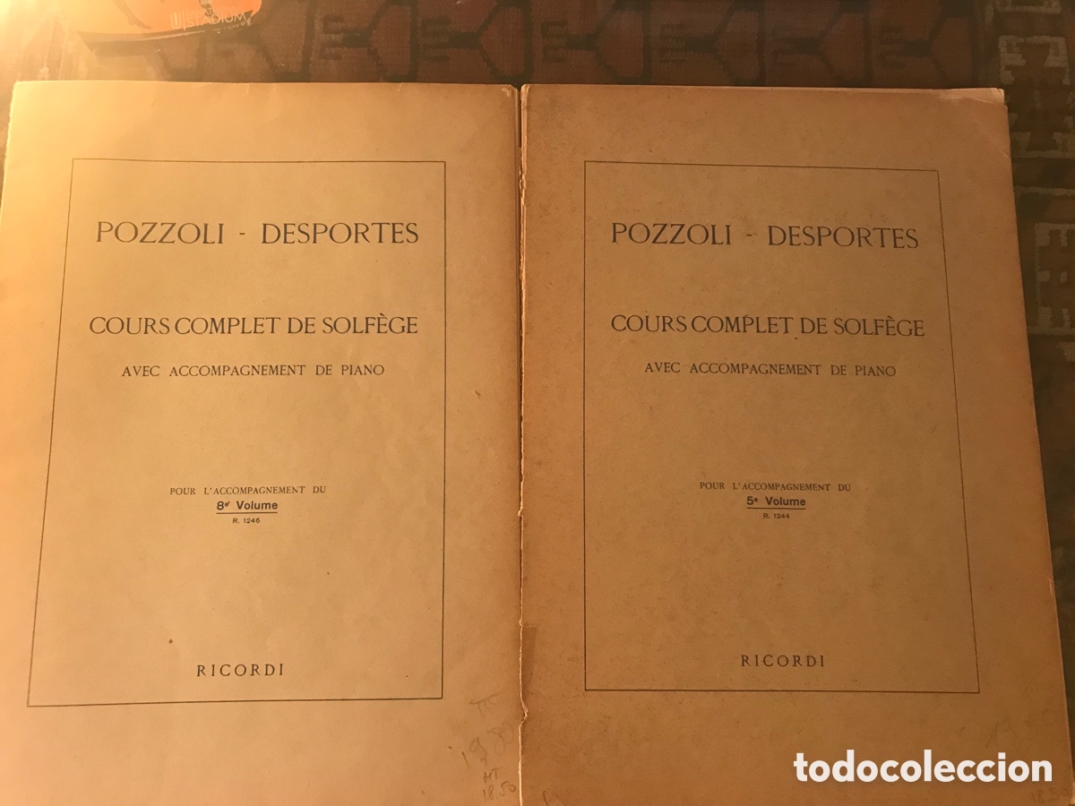 Music magazines: Pozzoli-Desportes. Cours complet de solf&egrave;ge. Volumen 5 y 8. Ricordi. Solfeo