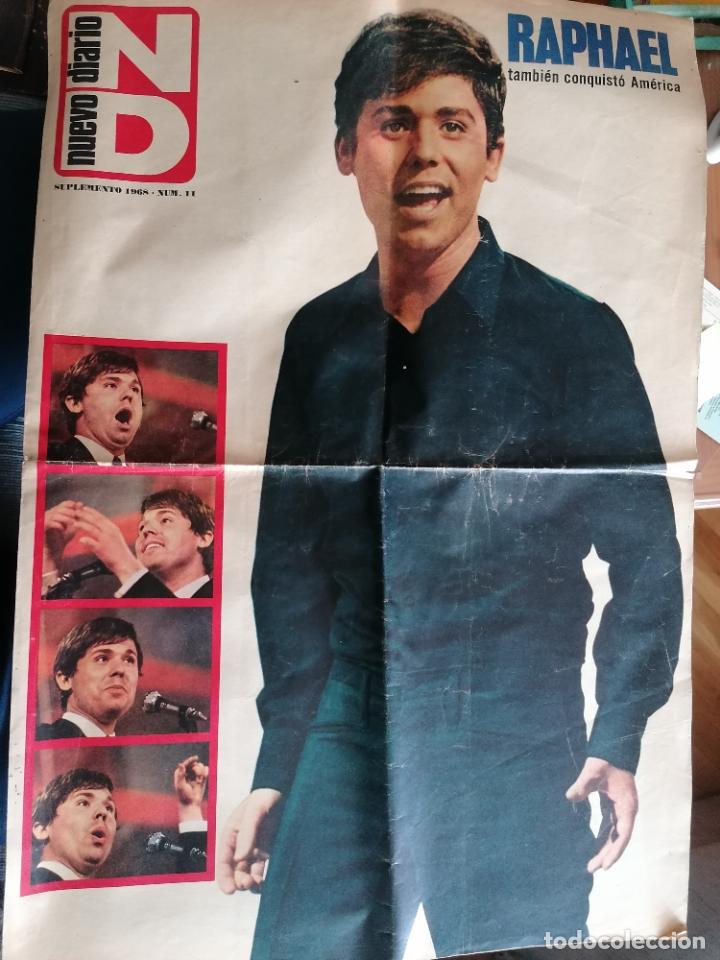 Magazines de musique: POSTER NUEVO DIARIO, RAPHAEL TAMBIEN CONQUISTO AMERICA, SUPLEMENTO 1968, N&ordm; 11
