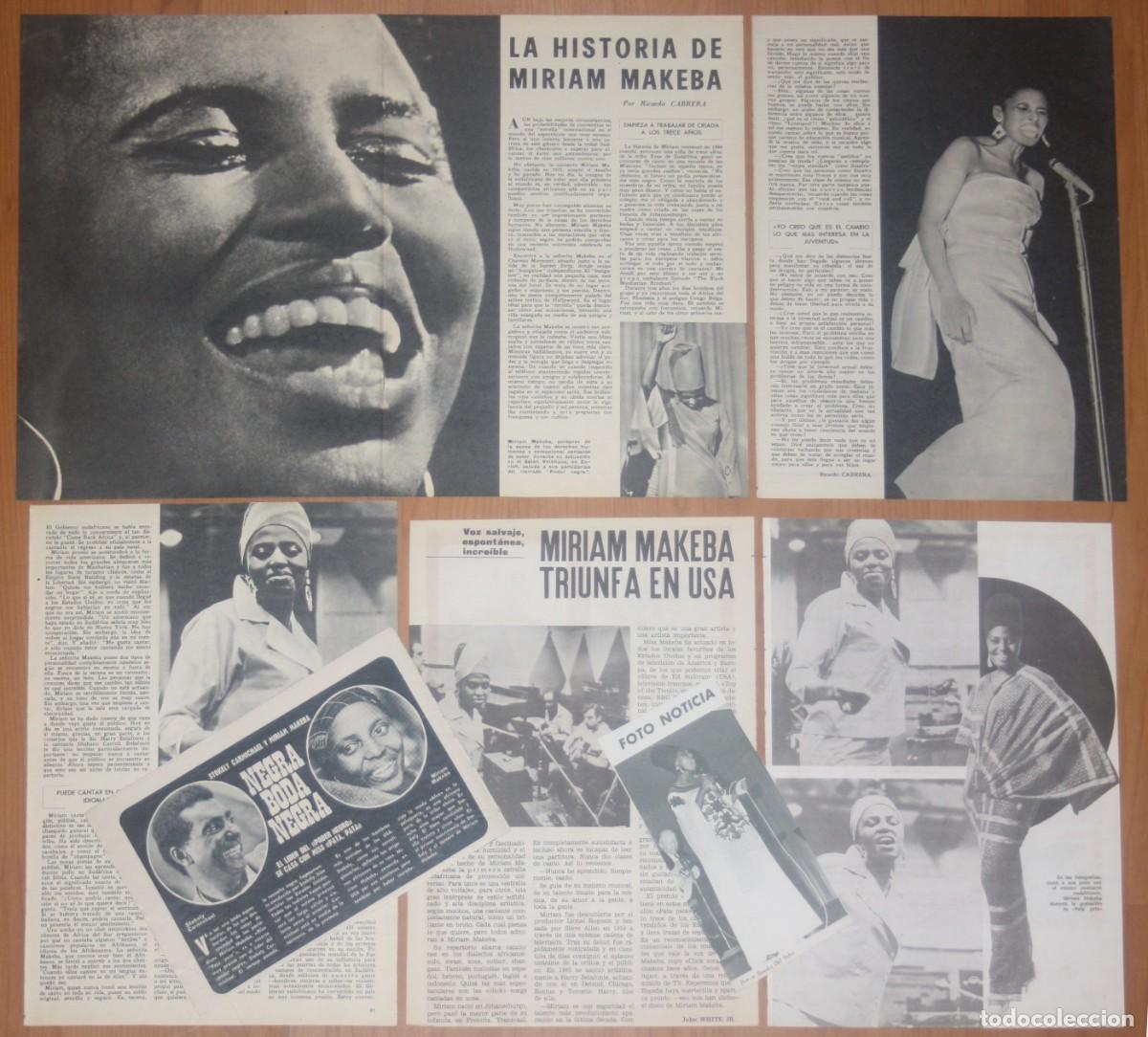 Magazines de musique: MIRIAM MAKEBA lote prensa spain clippings 1960s photos magazine articles Africa singer recortes