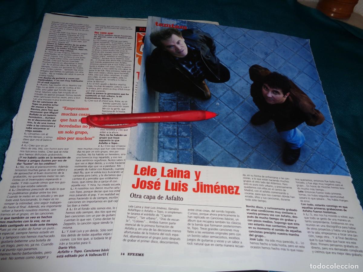Music magazines: RECORTE : ENTREVISTA AL GRUPO : ASFALTO + TOPO. EFE EME , JUL-AGT 2004