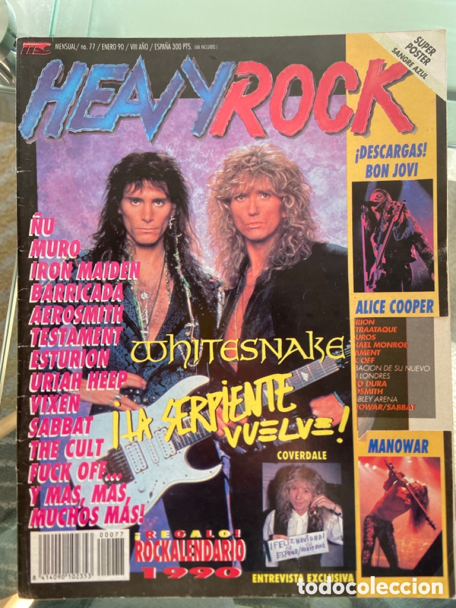 Magazines de musique: Revista Heavy Rock n&uacute;mero 77 (Enero de 1990)
