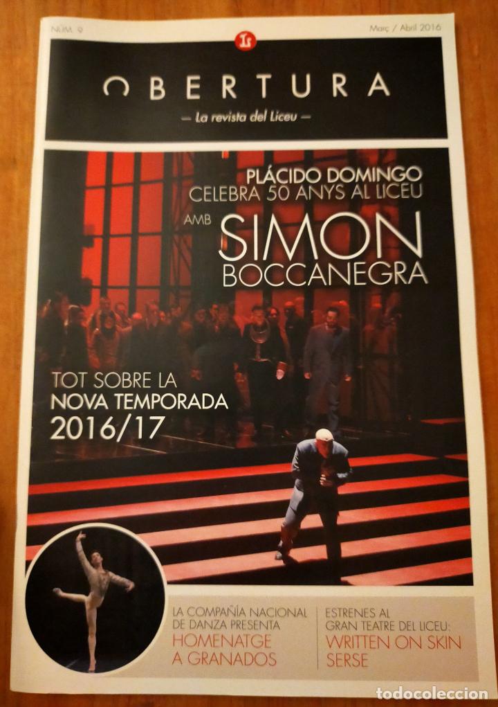 Revistas de m&uacute;sica: OBERTURA - REVISTA DEL LICEU - CATALA - N&ordm; 9