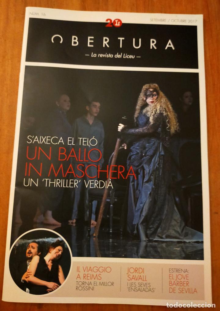 Musikzeitschriften: OBERTURA - REVISTA DEL LICEU - CATALA - N&ordm; 16