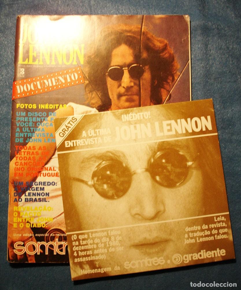 Revistas de m&uacute;sica: JOHN LENNON Revista especial DOCUMENTO Brasil 1980 con disco Beatles