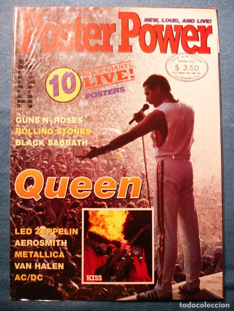 Revistas de m&uacute;sica: QUEEN KISS AC/DC STONES AEROSMITH Revista POSTER POWER Inglaterra '90s