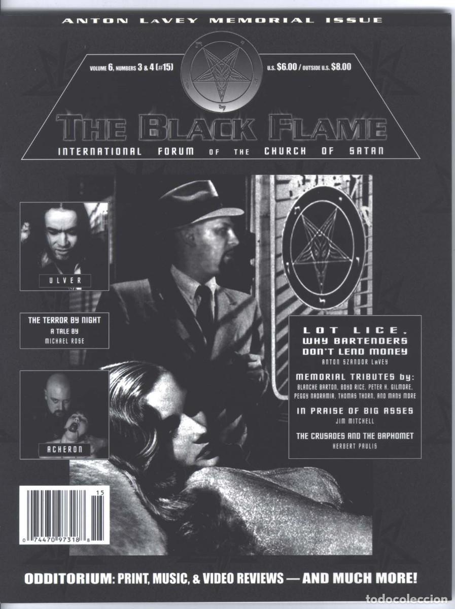 Music magazines: ANTON LAVEY ULVER Revista THE BLACK FLAME Iglesia de Sat&aacute;n USA 2000