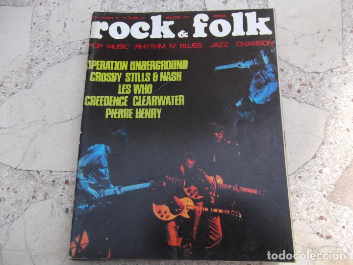 Music magazines: rock & folk n&ordm; 37, 1970, crosby,stills & nash, les who, creedence clearwater, canned heat