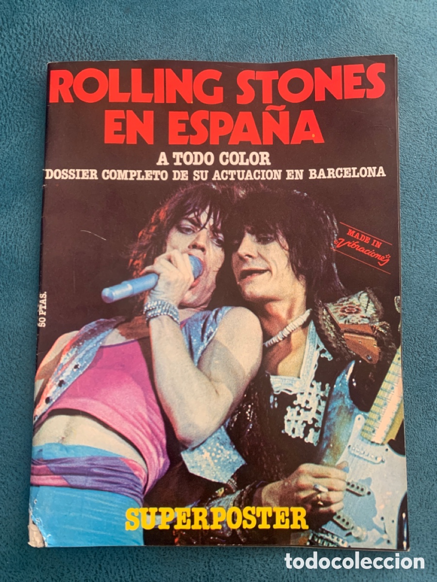 Revistas de m&uacute;sica: revista vibraciones especial dossier actuacion en barcelona rolling stones en espa&ntilde;a superposter