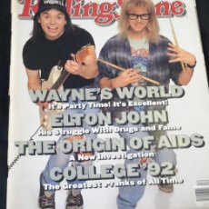 Revistas de música: MAGAZINE ROLLING STONE Nº626, WAYNE`S WORLD, ELTON JOHN, AIDS, EN INGLÉS, VER FOTOS