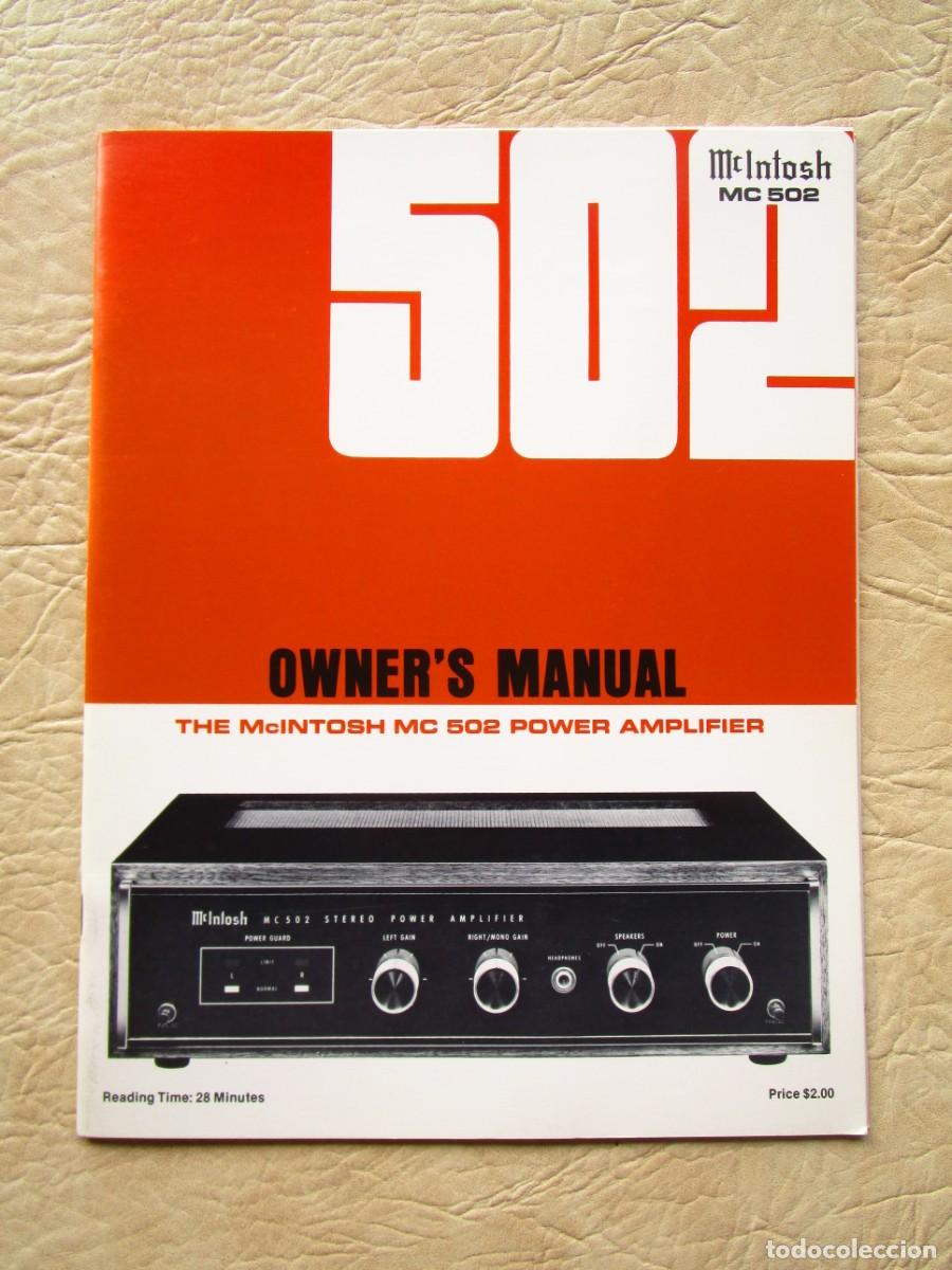 Revistas de m&uacute;sica: antiguo catalogo manual mcintosh mc 502 con folleto de garantia mc intosh
