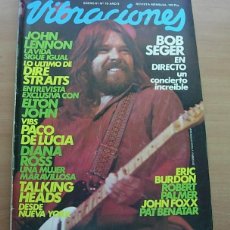 Revistas de música: VIBRACIONES Nº 76 BOB SEGER JOHN LENNON DIANA ROSS DIRE STRAITS PACO DE LUCIA LEMO 1981 COMPLETA