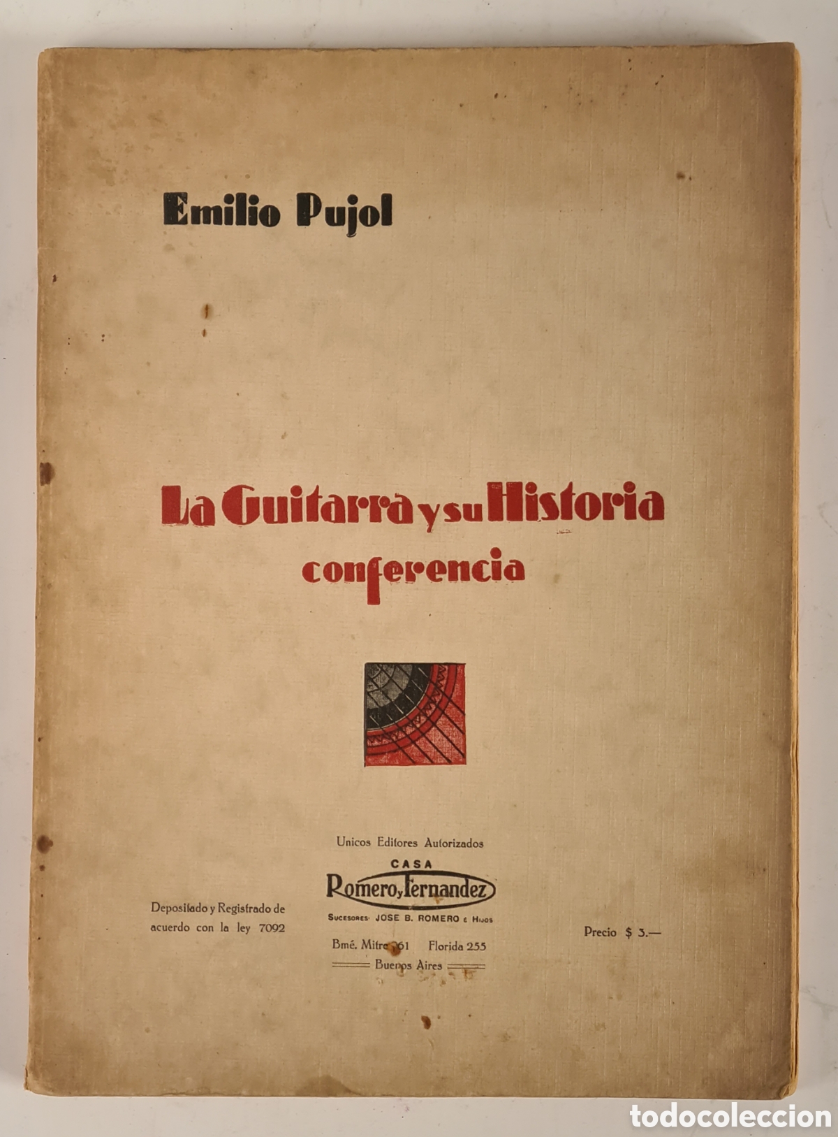 Music magazines: La Guitarra y su Historia Conferencia Firmada Aut&oacute;grafo Emili Pujol 1932 - Guitarrista L&eacute;rida