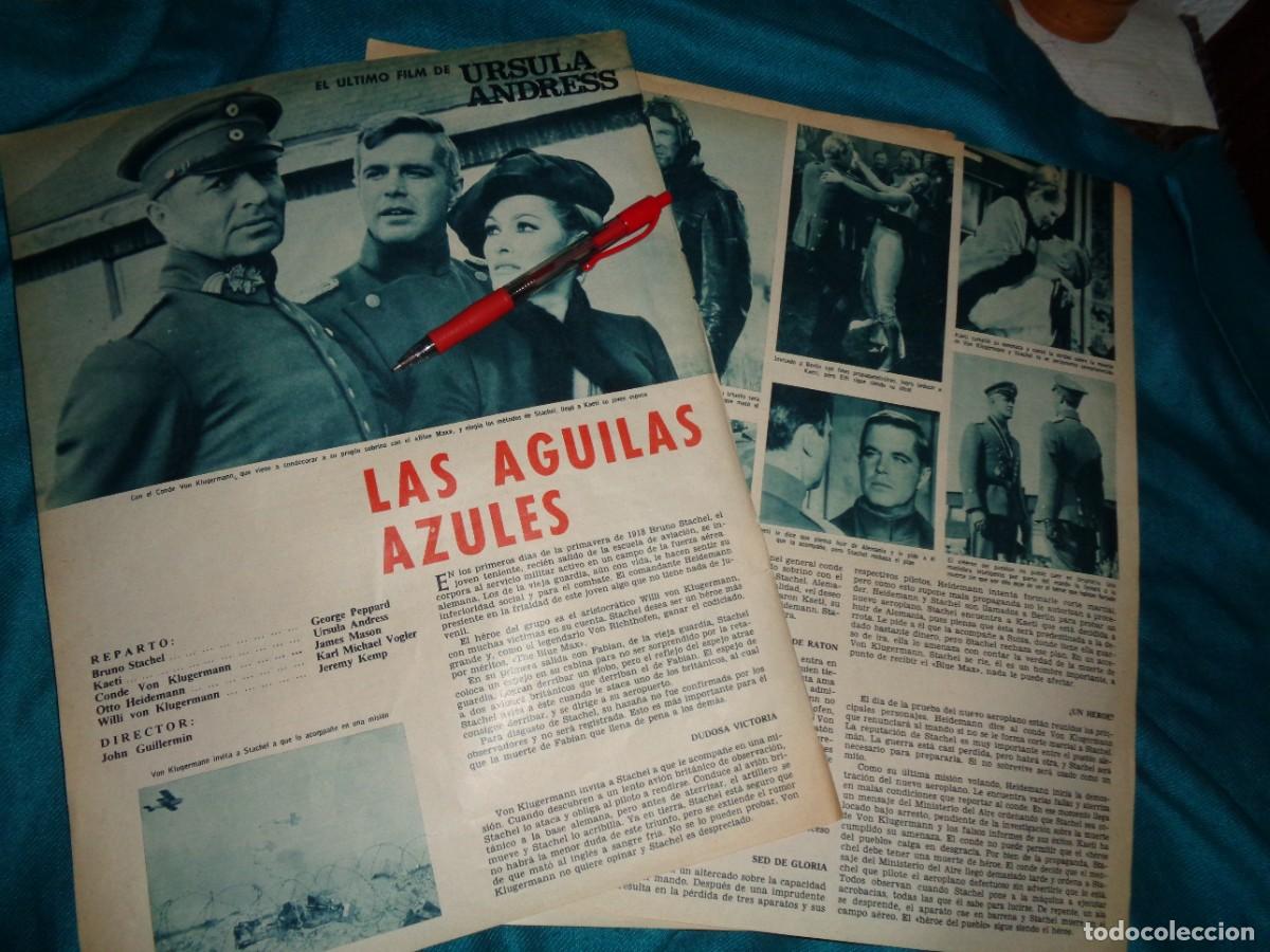 Music magazines: RECORTE : URSULA ANDRESS EN LA PELICULA : LAS AGUILAS AZULES.GEORGE PEPPARD . FOTOGRAMAS, ENERO 1966